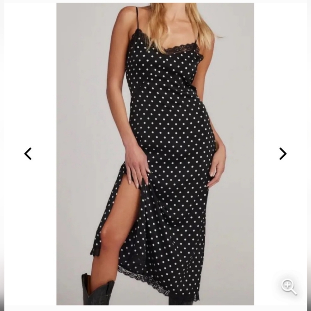 Polka dot slip dress